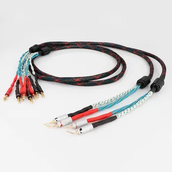 Высококачественный кабель для электрических динамиков, кабель для громкоговорителей Hi-FI, разъем типа 